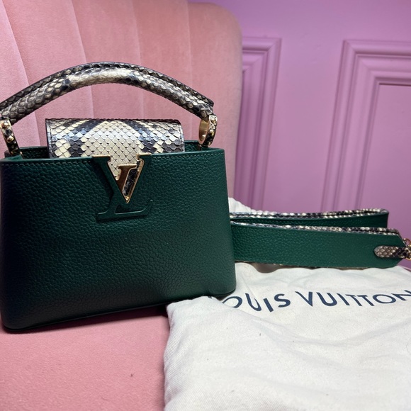 Louis Vuitton Green Python Mini Capucine Bag - Picture 4 of 5